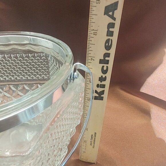 1960s Anchor Hocking Wexford Pressed Glass Cookie Jar, Ice Bucket - Picture 10 of 12
